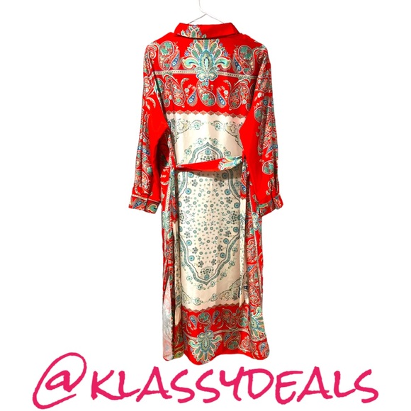 Zara Multicolor Printed Button Up Maxi Shirt Dress NWT - Picture 7 of 8